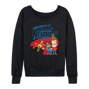 Women's - Jimmy Neutron - Adventures of Jimmy Neutron Lightweight French Terry Wide Neck Long Sleeve Shirt - 1 of 4