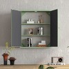 Vynxaria 23.62" Vintage Two-Door Wall Cabinet with Mirror and Three-Level Storage Space for Living Room, Bathroom, and Dining Room - 3 of 4