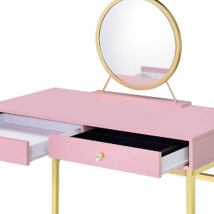 Okak Contemporary Vanity Desk with Mirror, Makeup Vanity with Adjustable LED,Dressing Table with 7 Drawers for Bedroom - 1 of 4