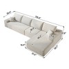 TiramisuBest 107" Cloud Sectional Sofa with Ottoman, Modern Minimalist U-Shaped Deep Seat Couch, Plush Corduroy Upholstery, No Assembly, White - 4 of 4