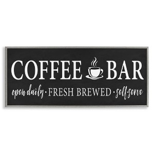 Stupell Industries Coffee Bar Open Sign Casual Black Design, 13" x 30" - 1 of 4