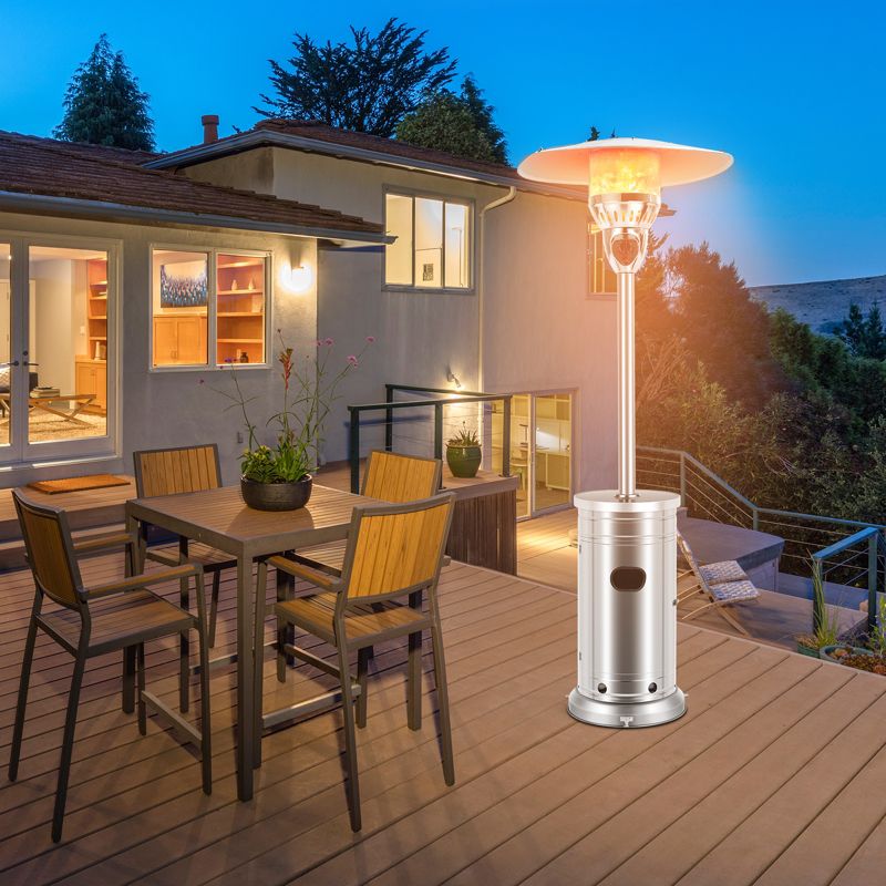 Tangkula 48,000 BTU Outdoor Patio Heater Stainless Steel Propane Patio Heater w/Tip-Over & Flameout Protection, 2 of 8