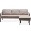 L-Shaped Sectional Sofas with Ottoman, Modern Upholstered Couch for Small Spaces, Living Room, Bedroom, or Office - 2 of 4