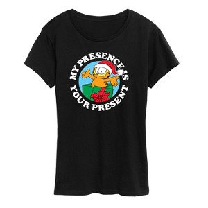 Women's - Garfield - My Presence Is Your Present Short Sleeve Graphic T-Shirt - 1 of 4