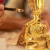 Unique Bargains Shiny Texture Imitation Gold Leaf Sheets for Sculpture DIY Arts 200 Pcs - 3 of 4