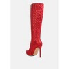 Tinkles Embossed High Heeled Calf Boots Women - 3 of 4
