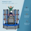55-Inch Kids Indoor Trampoline with Safety Enclosure and Springless Bungee Design - 4 of 4