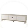 Modern TV Stand for TVs up to 75", TV Console Media Console Sideboard Storage Cabinet with 4 Drawers, Black+Gray/White/Dark Brown - ModernLuxe - 4 of 4