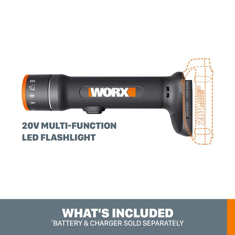 Worx WX027L.9 20V Power Share Multi-Function LED Flashlight (Tool Only), 3 of 9
