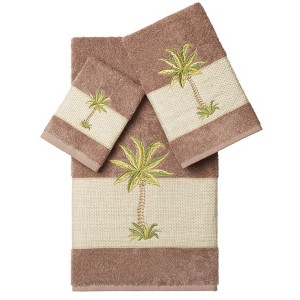 Linum Home Textiles 100% Turkish Cotton COLTON Embellished Towel Set - 1 of 4