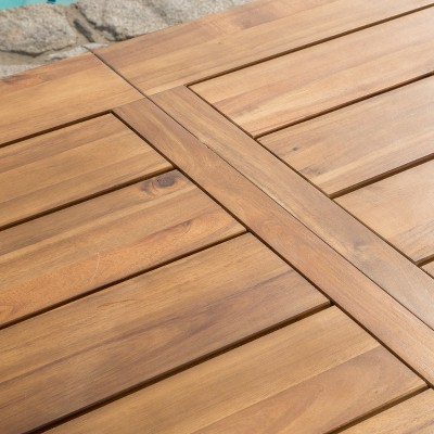 Acacia Wood and Iron 3-Piece Picnic Dining Set