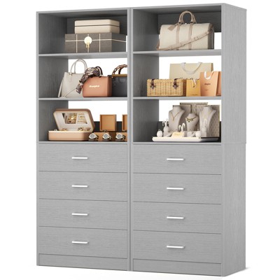 Besiost Closet Organizer System with Wood Drawers and Shelves