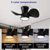 22 in. LED Indoor Black Small Ceiling Fan with Remote and Reversible DC Motor, 3 Blades, 3 Color Light Kit - 3 of 4
