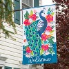Evergreen Floral Peacock LInen House Flag 28 x 44 Inches Outdoor Decor for Homes and Gardens - 2 of 4