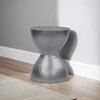 Royal Hampton Industrial Style Hammered Texture Iron Stool with Hourglass Shaped Body - - 2 of 4