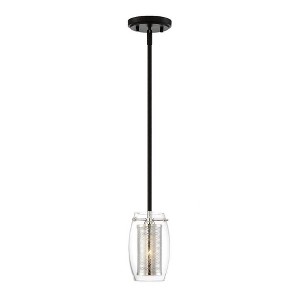 Savoy House Dunbar 1 - Light Pendant in  Matte Black/Polished Chrome - 1 of 4