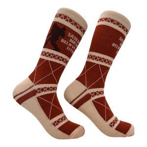 Crazy Dog Men's Sasquatch Doesnt Believe In You Either Socks Funny Sarcastic Bigfoot Graphic Novelty Footwear for Men - 1 of 4