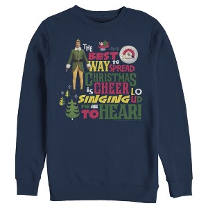Men's Elf Christmas Cheer Loud Singing Sweatshirt - 1 of 4