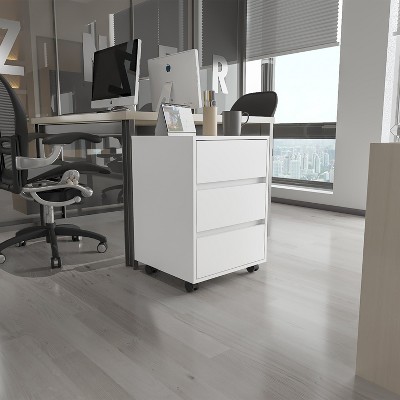 NicBex Mobile File Cabinet with Wheels,Modern Vertical Filing Cabinets with 3 Drawers ,Office Cabinet for Home, Office