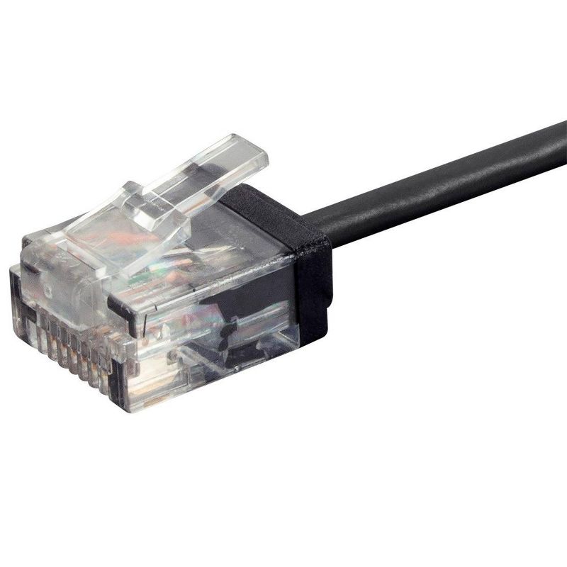 Monoprice Micro SlimRun Cat6 Ethernet Patch Cable - 50 Feet - Black, Stranded, 550MHz, UTP, Pure Bare Copper Wire, 32AWG, 3 of 5
