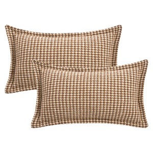REGALWOVEN Fade-Resistant Houndstooth Decorative Soft Cozy Throw Pillow Covers 2 Pcs - 1 of 4
