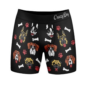 Mens I Like Dogs And Maybe 3 People Boxer Briefs Funny Saying Cool Novelty Underwear - Crazy Dog Boxer Briefs - 1 of 4
