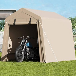 GustoWave 6x6 FT Portable Outdoor Storage Shed, UV-Resistant Carport for Motorcycle, Firewood - 1 of 4