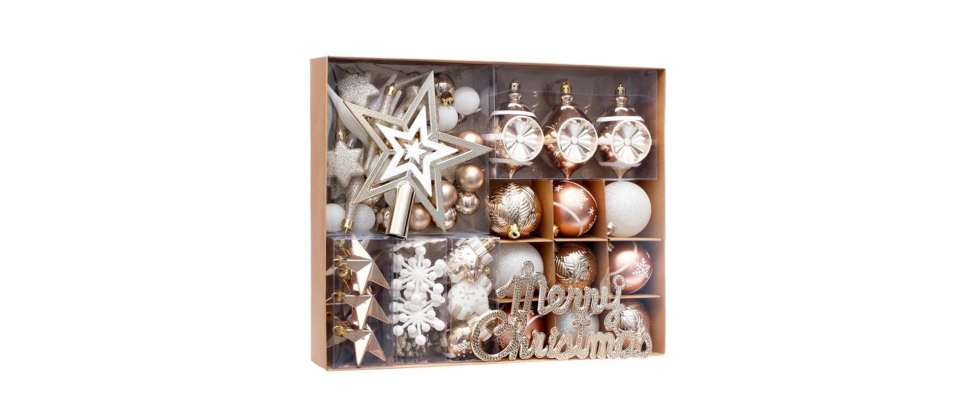 70 Ct Christmas Ball Ornaments, Shatterproof Christmas Tree Ornament Hanging Decorations for Xmas Tree Decor, Holiday, Party, Wedding