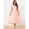 Seta T Women's Flutter Short Sleeve Tiered V Neck Elastic Waist Ruffle A-Line Maxi Dress - 3 of 4