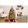 4.5 Ft Artificial Christmas Tree with 200 Warm White  Lights and Red Berries Potted Base Holiday Xmas Tree - 3 of 4
