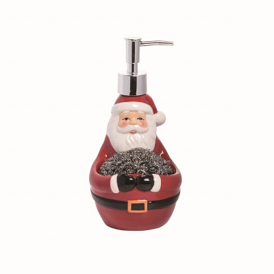 Transpac Dolomite 7.95 in. Multicolor Christmas Santa Soap Sponge Holder