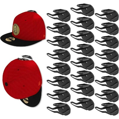 LunaLulinlk Wall Adhesive Strong Hat Hooks, Black, 24 Pack
