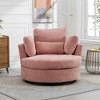 Hrinhom 42"W Upholstered Swivel Accent Chair with Pillows and Half-Moon Storage Ottoman - 2 of 4
