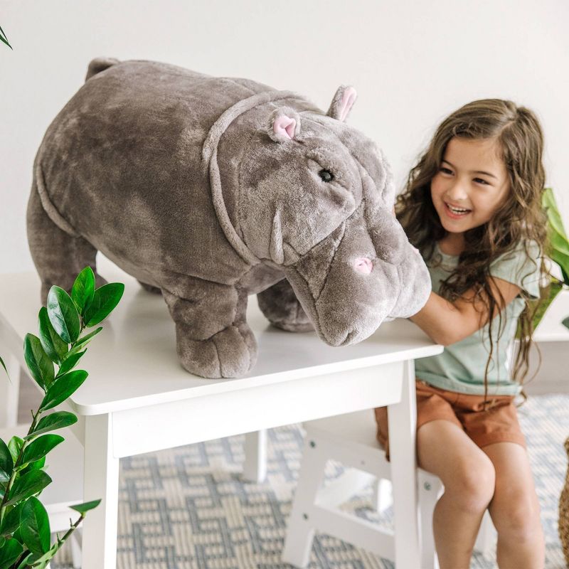 Melissa &#38; Doug Giant Hippopotamus - Lifelike Stuffed Animal (over 2 feet long), 6 of 10