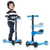 LaScoota 2-in-1 Kids Kick Scooter, Adjustable Height Handlebars and Removable Seat, 3 LED Lighted Wheels and - Blue - 2 of 4
