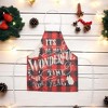 Unique Bargains Christmas Aprons Linen Red Black Beige 21.65"x26.77" 1 Pcs - 2 of 4