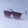 Women's Metal Flat Top Shield Sunglasses - A New Day™ Metallic Gold: Maximum UV Protection, Recycled Metal Frame, Medium Fit - 2 of 2