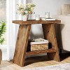 Tribesigns 2-Tier Solid Wood End Table, Narrow Small Side Table with  Storage, Farmhouse Bedside Nightstand for Bedroom, Brown - 3 of 4