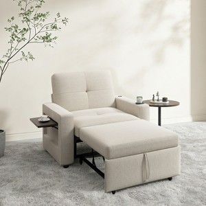 Dyonery 3-in-1 Sleeper Sofa Chair Bed,42.5"Convertible Sleeper Chair with Pull Out Bed,USB Charging Port & Wing Table,Cup Holder,Adjustable Backrest - 1 of 4