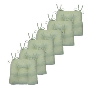 Kate Aurora Country Living Plush Solid Colored Country Farmhouse Reversible Chair Cushions/Pads With Tear Proof Ties - 1 of 4