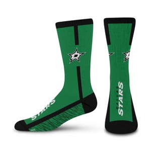 NHL Dallas Stars Rise Up Crew Socks - Large: Cushioned Heel & Toe, Knit Fabric - 1 of 3