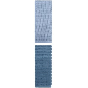 REGALWOVEN Solid Cotton Decorative Hand Towels for Bathroom Hotel and Spa 14" x 30"/13" x 30" 2 Pcs - 1 of 4