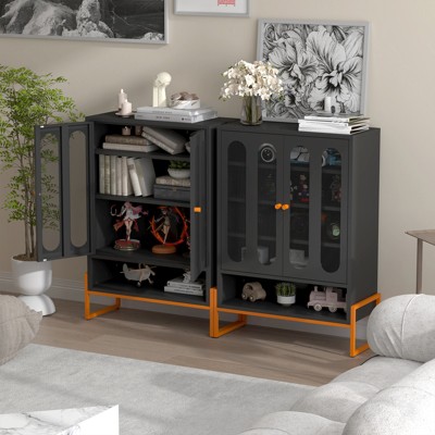 Vynxaria Double-Sided Mesh Door Shoe Cabinet: Movable Partitions, Robot Vacuum Access, Moisture-Proof & Anti-Seismic for Living Room