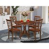 HomeStock 5-Piece Round Mahogany Finish Solid Wood Top Dining table with 4 Chairs - 2 of 4