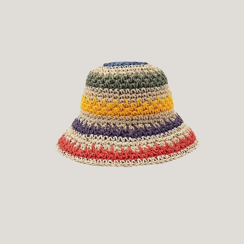 Women's Multi-Colored Straw Bucket Hat - Cupshe, 5 of 7