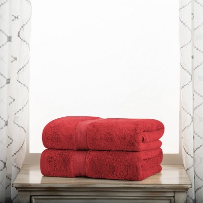 Oversized Red Egyptian Cotton Washcloth Set