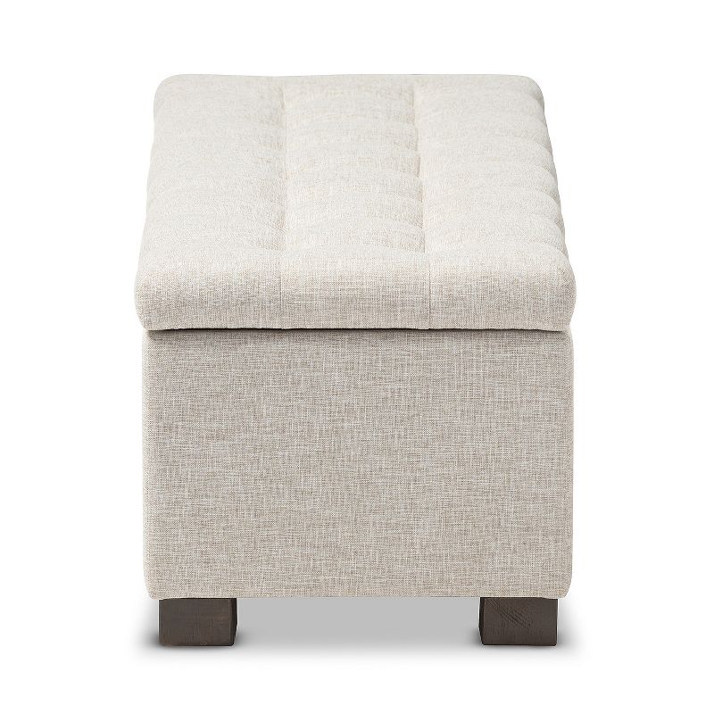 Roanoke Modern And Contemporary Fabric Upholstered Grid - Tufting Storage Ottoman Bench - Baxton Studio, 5 of 10