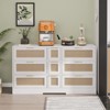 KTMBDW 9 Drawer Double Dresser for Bedroom, Rattan Chest of Dressers, Modern Wooden Dresser Chest with Golden Handles for Living Room, Hallway - 2 of 4
