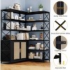 6 Tier Corner Bookshelf,Large L Shaped Book Shelf Bookcase for Corner,Open Storage Corner Cabinet for Living Room Bedroom - 3 of 4