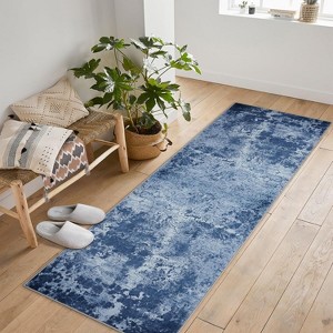 Acekool Modern Abstract Area Rug, Washable Soft Low Pile Non Slip Carpet for Living Room Bedroom Dining, Flat Weave, Easy Care - 1 of 4